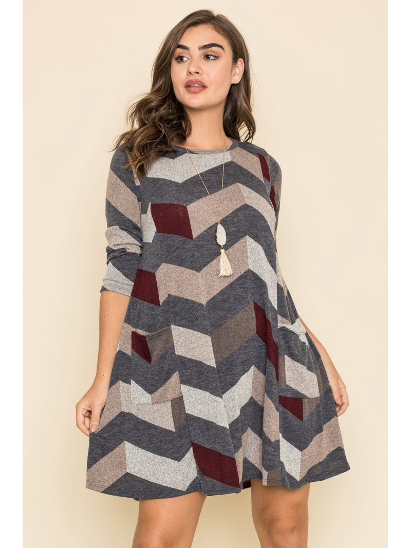 burgundy chevron dress Charcoal A-Line Mini Vera Velvet Dress | blush-pink 95% Nylon 5% Spandex Color:#11-Magenta Dye