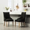thumbnail image 1 of Charcoal Button Solid Wood Wingback Chairs 2 - Hostess Choice With Attractive Nail Heads Of Build Enchanting Head Trims, 1 of 6