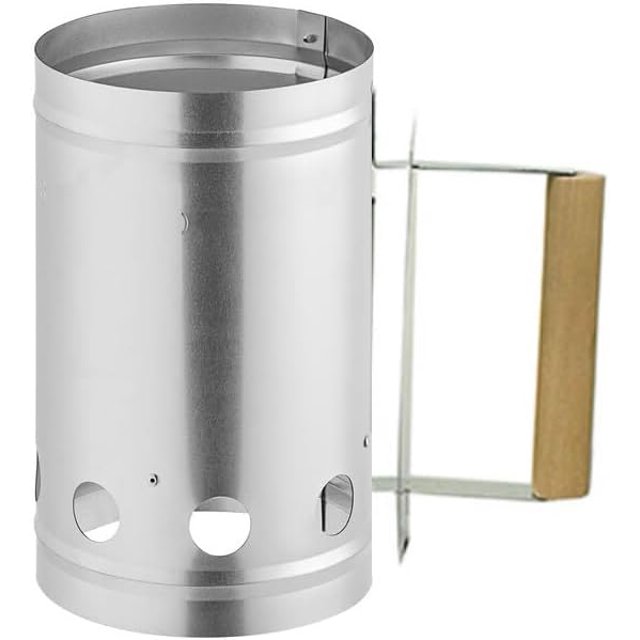 Charcoal Chimney Starter Grill Barbecue BBQ Galvanized Steel Chimney