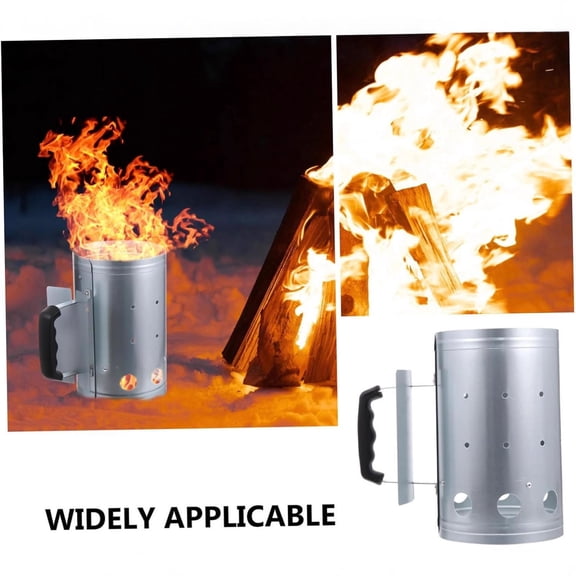 Charcoal Chimney Starter for BBQ Grill, Fast Charcoal Ignition Fire Starter with Heat Resistant Handle, Large Capacity Outdoor Barbecue Accessory