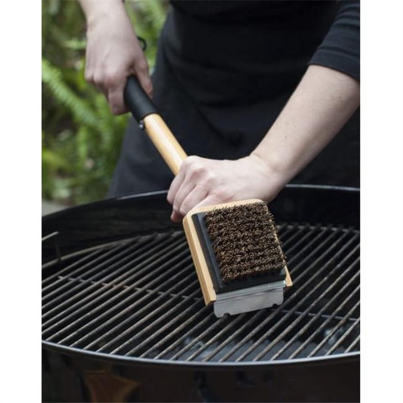 Charcoal Companion CC1100 Bamboo Grill Brush with Palmyra Sustainable