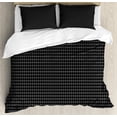 thumbnail image 1 of Charcoal Duvet Cover Set, Simplistic Rhombuses Grid Pattern Illustration of Greyscale Argyle, Decorative 3 Piece Bedding Set with 2 Pillow Shams, King Size, Grey and Charcoal Grey, by Ambesonne, 1 of 3