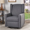 thumbnail image 1 of Charcoal Fabric Swivel Recliner Chair with Push Back Reclining, Wingback Design for Small Space Living Room, Bedroom, RV, 1 of 10