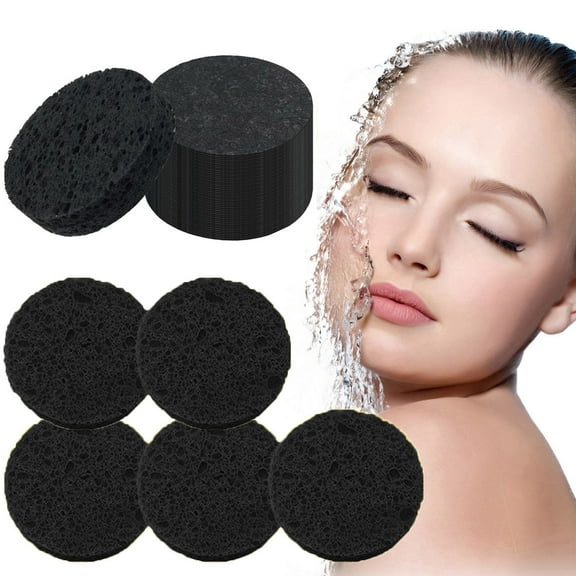 Charcoal Face Pads - Charcoal Wash Face, Turmeric Kojic Acid Pads,Turmeric Kojic Acid Cleansing Pads,Turmeric Exfoliating Pads, Face Sponges For Cleansing And Exfoliating(50pcs)