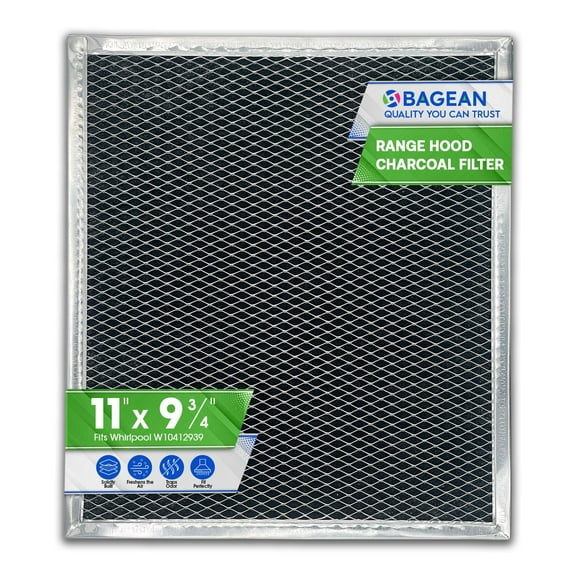 Charcoal Filter Replacement for W10412939 Whirlpool Range Hood Filter 11.02 x 9.73 - Ductless Kitchen Stove Overhead Charcoal Filter Replaces Whirlpool Vent Hood Filter Carbon Filter (1-Pack)