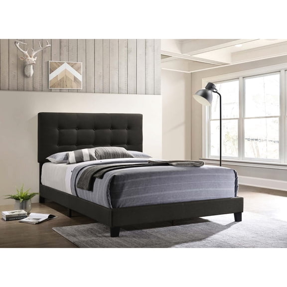 Charcoal Full Bed with Clean Lines / Enhances Bedroom Appeal