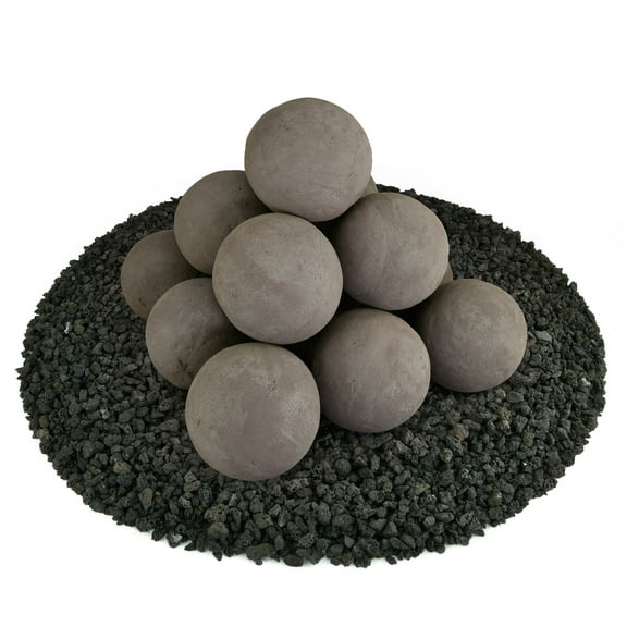 Charcoal Gray, Ceramic Fire Balls | 4" Set of 14