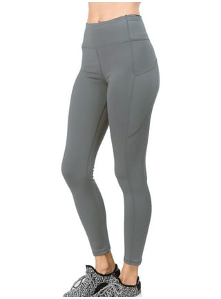 Charcoal Gray High Waist Compression Plus Size Leggings For Women 