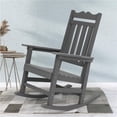 thumbnail image 1 of Charcoal Gray Plastic Adirondack Rocking Chair with Big Armrest Weather Resistant, Fire Pit Outdoor Rocking Chair, 1 of 1
