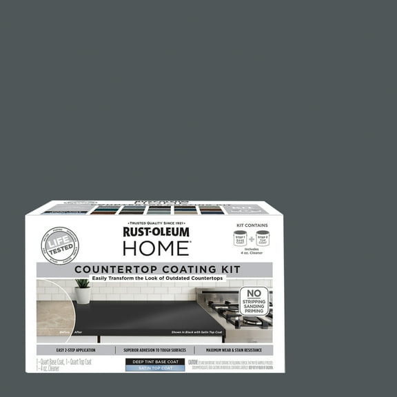 Charcoal Gray, Rust-Oleum HOME Countertop Satin Coating Kit-38496303T, Quart