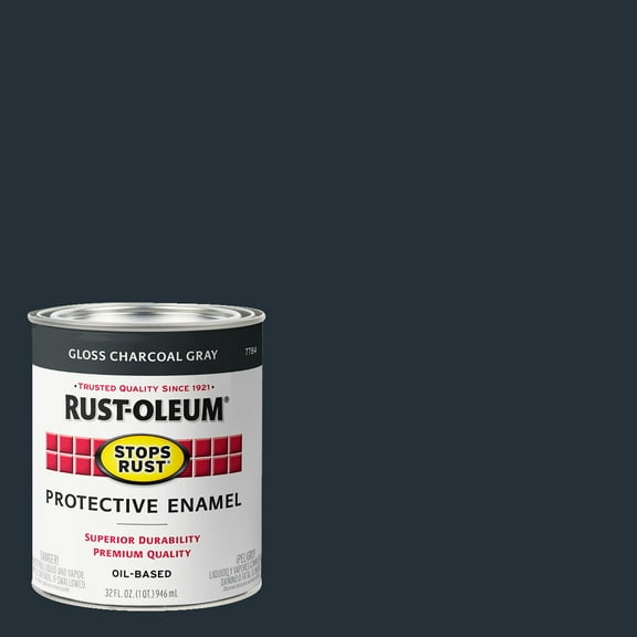 2 Pack, Charcoal Gray, Rust-Oleum Stops Rust Gloss Protective Enamel- 7784502, Quart