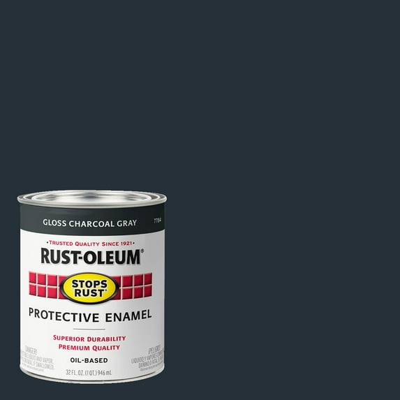 2 Pack, Charcoal Gray, Rust-Oleum Stops Rust Gloss Protective Enamel- 7784502, Quart