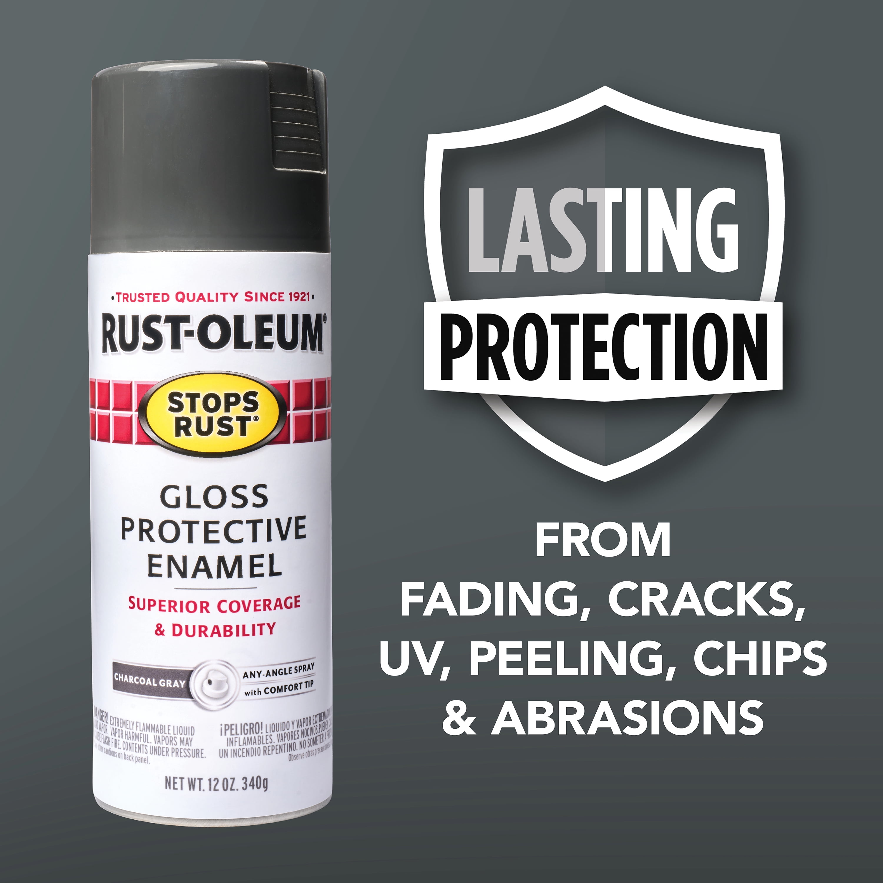 Charcoal Gray, Rust-Oleum Stops Rust Protective Enamel Gloss Spray