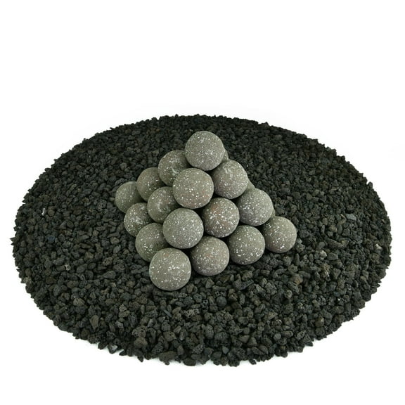 Charcoal Gray, Speckled Ceramic Fire Balls | 2" Set of 30