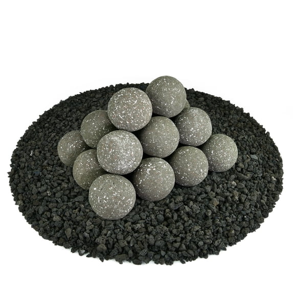 Charcoal Gray, Speckled Ceramic Fire Balls | 3" Set of 20