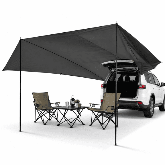 Charcoal Grey 19 x 16 Ft Waterproof Outdoor Camping Tailgate Awning Shelter