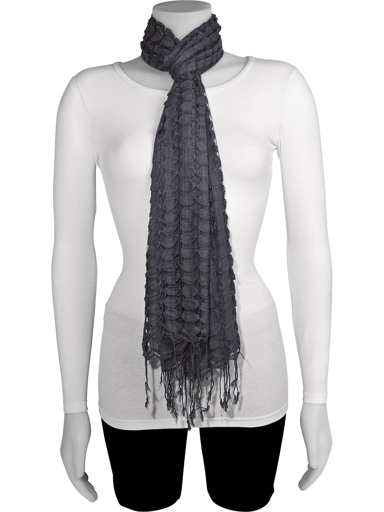 Charcoal Grey Fashion Scarf (68x20mm)