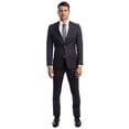 thumbnail image 1 of Charcoal Grey Men's Hybrid-Fit 3pc Paisley Suit w/ Wide Black Shawl Collar, 1 of 4
