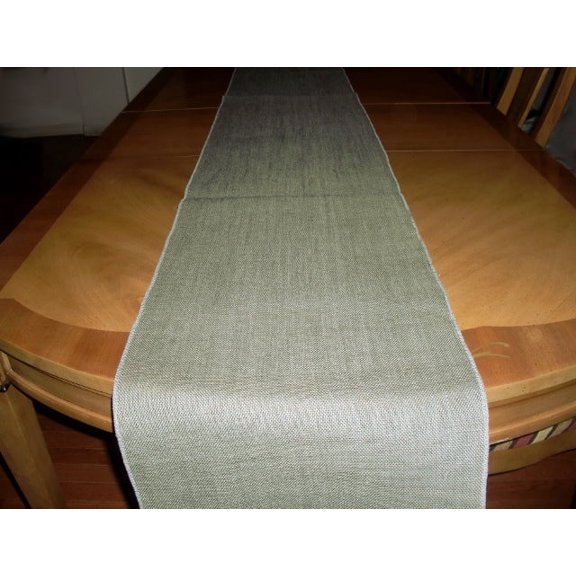 Charcoal Grey Burlap Table Runner 14 Inch Wide Rustic Jute Decor