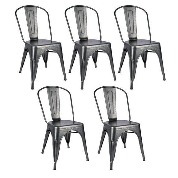 Charcoal Grey with 50% Gloss Tolix Chair , 5 Chair Bundle by Chivari