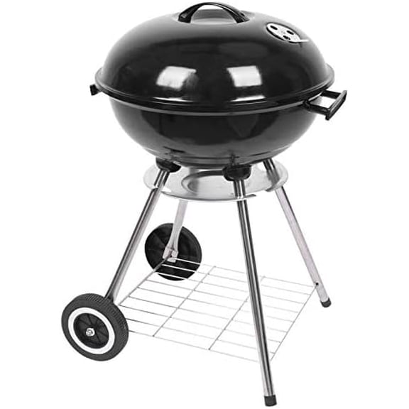 Charcoal Grill 18 Inch for Outdoor Cooking BBQ Barbecue Coal Kettle Bowl Grill Portable Heavy Duty Round with Wheels for Patio Backyard Camping$$Garden & Patio
