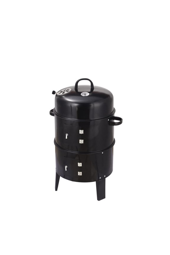 Charcoal Grill Brazier, Double Layer Outdoor Grill Stove - Smokeless BBQ Oven, Wood Fired 360 Even Heating, Oil Drip System for Tender Meat