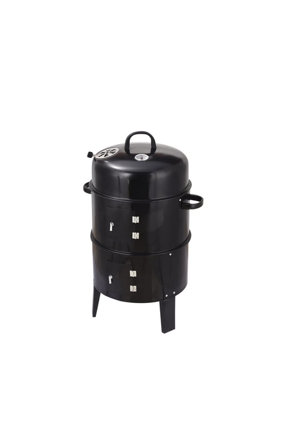 Charcoal Grill Brazier, Wood Fired BBQ Stove - Smokeless Outdoor Grill, Double Layer Braising Oven, 360 Even Heating, Skewerless Design for Easy BBQ Black + Garden & Outdoor