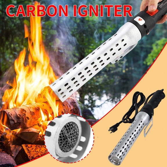 Charcoal Grill Igniter Electric Starter Fast Fire Heating No Fluid Quick Ignition Durable Metal Tool, Fast ignition high heat portable easy use, For bbq grill fireplace campfire outdoor cooking use