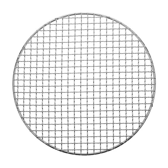 ifundom Round Stainless Steel Grill Net Barbecue Iron Non-stick 1Pcs