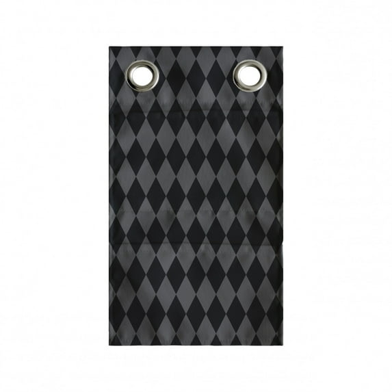 Charcoal Hanging Pocket Organizer, Simplistic Rhombuses Grid Pattern Illustration of Greyscale Argyle, Printed Polyester Storage Bag with Pockets, 9" x 27", Grey and Charcoal Grey