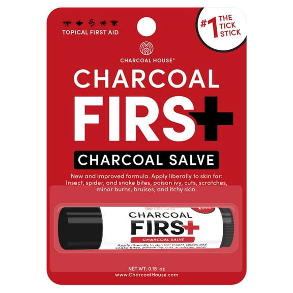 Charcoal House Charcoal First Activated Charcoal Salve Stick-Bug Bites, Itchy and Rash