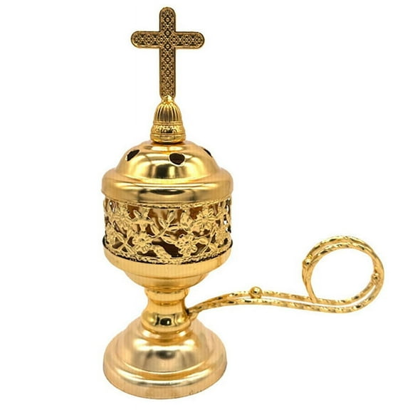 Charcoal Incense Burner Gold Holder for Censer Catholic