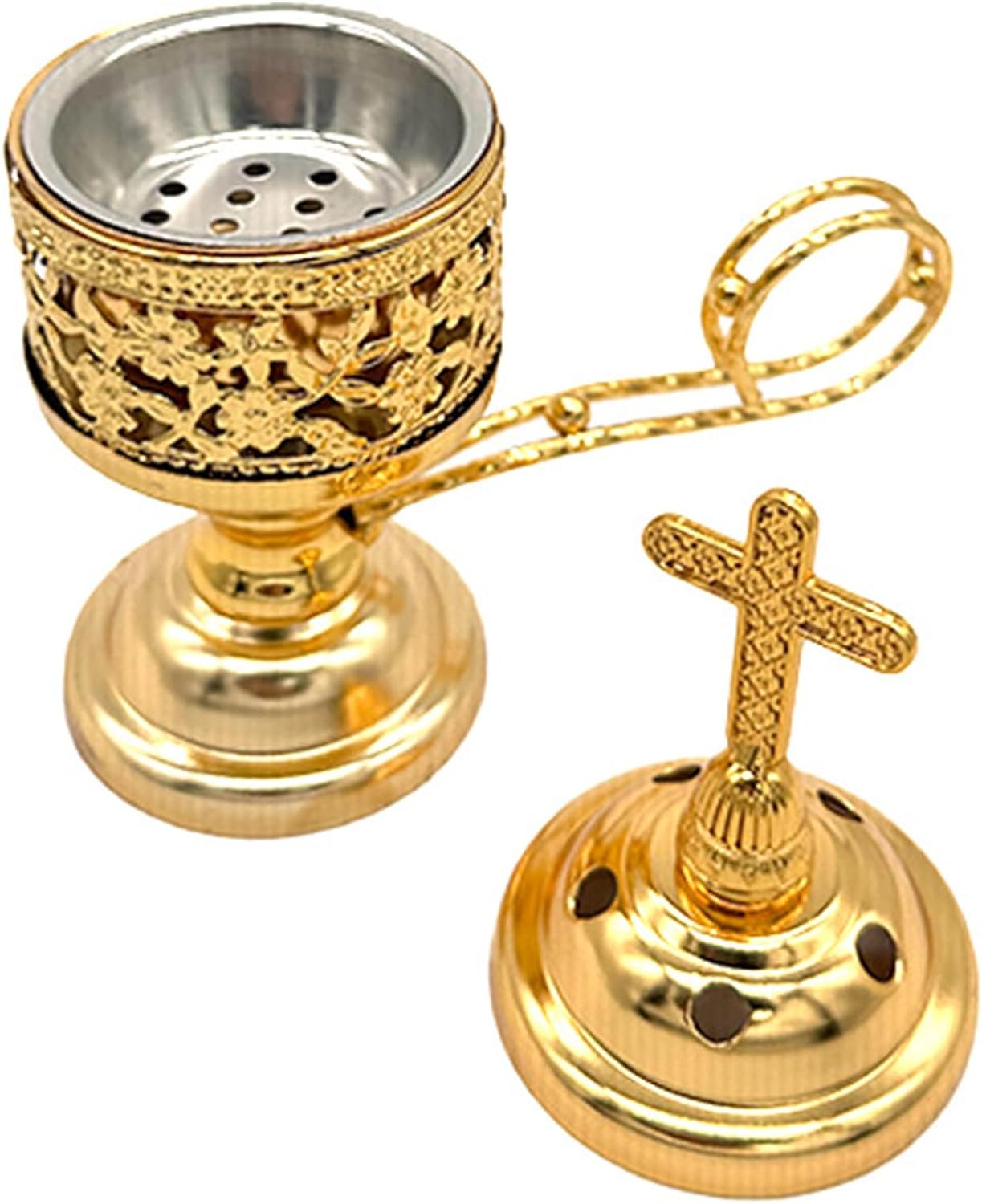 Charcoal Incense Burner Plated Iron Incense Holder Charcoal for Incense