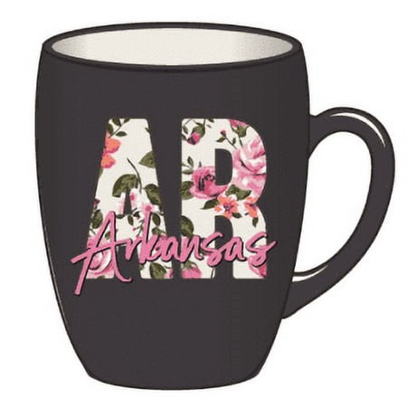 Charcoal Initially Yours Floral Script 12 Oz Home Free Ceramic Mug
