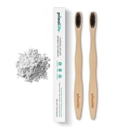 Primal Life Organics Bamboo Charcoal Toothbrush, Soft Bristles, BPA Free, 2 Pack