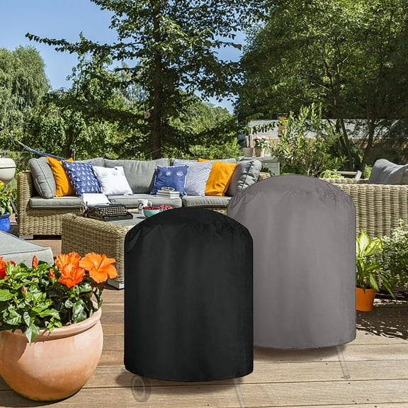Charcoal Kettle BBQ Grill Cover | Heavy-Duty PVC-Coated Cloth | Drawstring Closure | Weatherproof Rain Snow Sun Protection | Fits 24-28" & 30-36" Kettles | 1 Pack