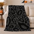 thumbnail image 1 of Charcoal Leopard Draped Beige Couch Pumpkins Fall Style, Festive Halloween Scene, Warm Flannel Blanket for Living Room and Reading Nook, Wildlife Lovers Halloween Gift, Festive Home Decor, 1 of 7