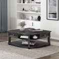 thumbnail image 1 of Charcoal Lift Top Coffee Table with Storage Drawer & Open Shelves - Durable Wood & Elm Veneer, 38" W, Classic Modern Style for Living Room & Workstation, 1 of 12