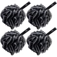 thumbnail image 1 of Charcoal Loofah Set - 4-Piece Bath Sponge 50g  for Deep Cleansing and Exfoliation - Natural Bamboo Charcoal Infused - Shower Essential Smooth & Healthy Skin - by MZA Body Store, 1 of 7