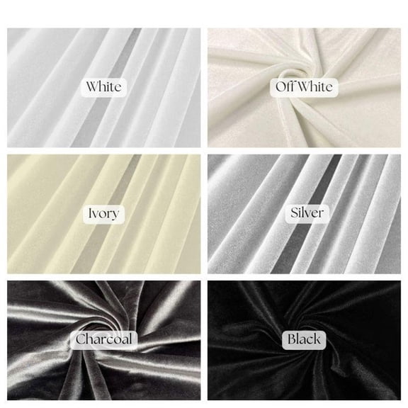 Charcoal Luxury 4-Way Stretch Velvet Fabric by the Yard - Soft, Smooth and Elegant Material, 58 Inch Wide (1 Yard), Valentina Textile Inc