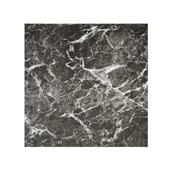 Charcoal Marble Black Vinyl Floor Tiles Self Stick Peel Flooring 12" x 12", 1-Pack (20 Pieces)