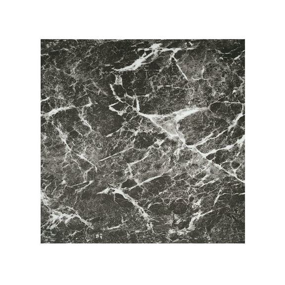 Charcoal Marble Black Vinyl Floor Tiles Self Stick Peel Flooring 12" x 12", 1-Pack (20 Pieces)