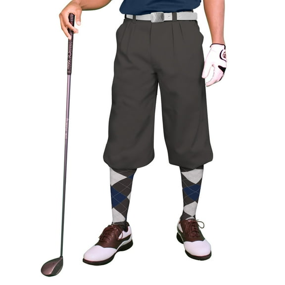 Charcoal Microfiber Golf Knickers ( Plus Fours) for Men - 36"
