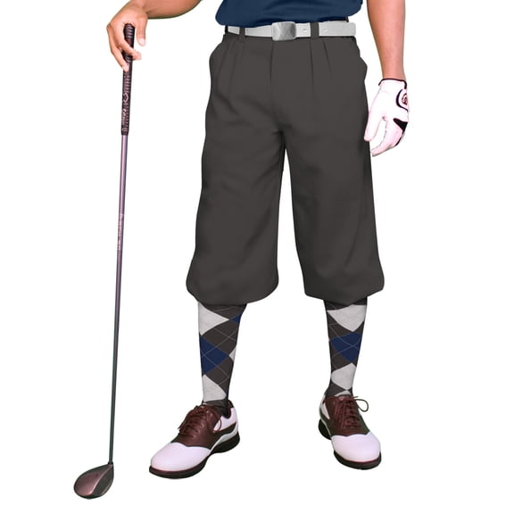 Charcoal Microfiber Golf Knickers ( Plus Fours) for Men - 50"