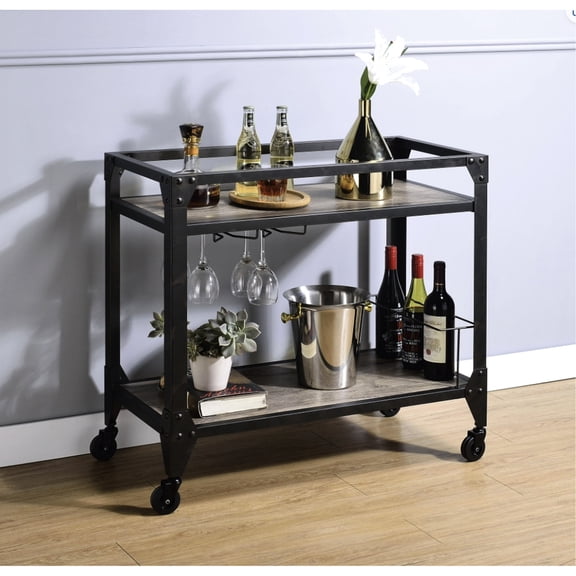 Charcoal & Oak Combo - Wine & Essentials Storage - Formal Events - Elegant Entertaining Tool