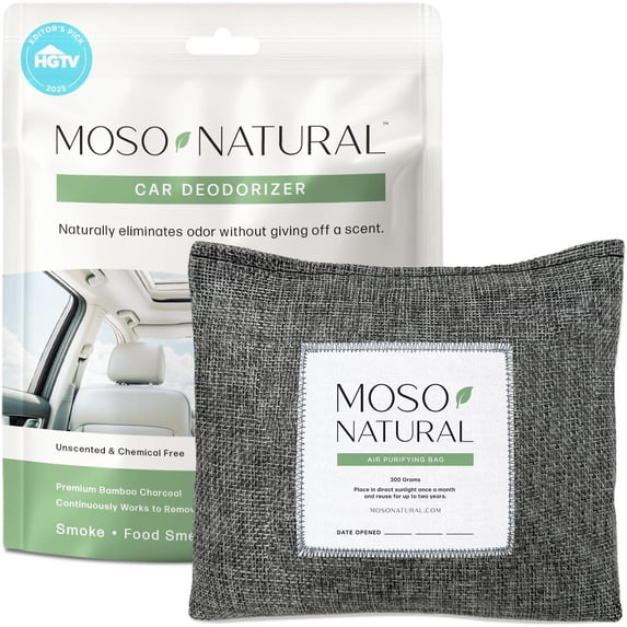 Charcoal Odor Absorber for Cars, 300g Bamboo Charcoal Air Purifying Bag, Unscented Odor Eliminator, Lasts Up to 2 Years, HGTV Editors’ Pick