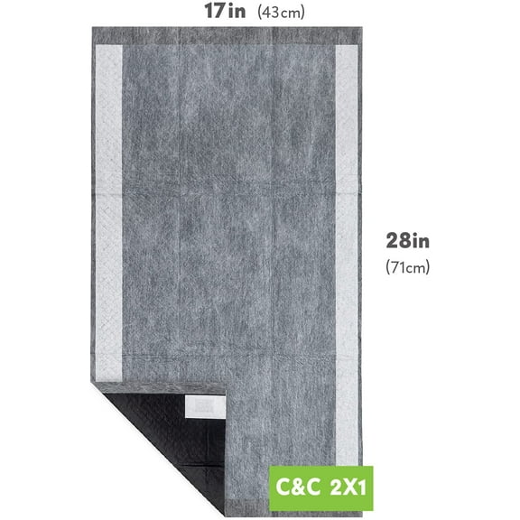 Charcoal Odor Control Disposable Cage Liners for Guinea Pigs, Ferrets, Rabbits & Small Animals (28" x 17", 24 Count)
