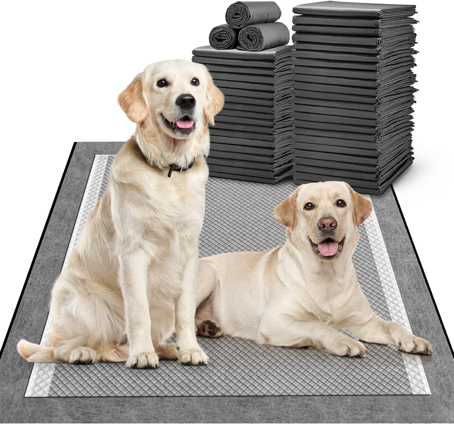 Charcoal Pee Pads for Dogs 30x36in Dog Pee Pads XXL Dog Training Pads Super Absorbent Up to 10 Cups & Odor Neutralizing Leak-Proof Dog Pads Pheromone Attractant Pet Pads (35 Counts)