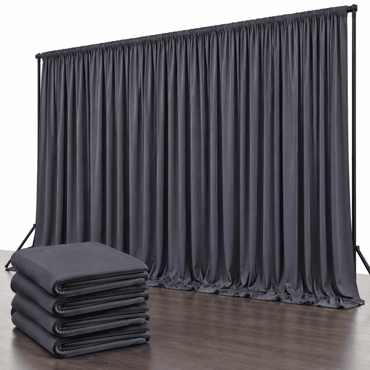 Studio Current Backdrop Charcoal Photo Studio Backdrop, 5'(W) x 10'(H), 4 Panels, Wrinkle-Free ...