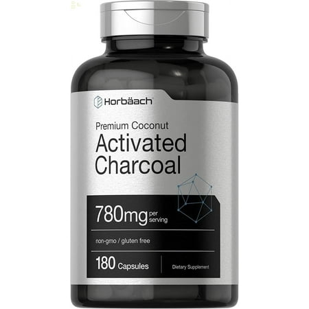 Charcoal Pills 780Mg | 180 Capsules | Activated Charcoal from Coconut Shells | Non-Gmo and Gluten Free
